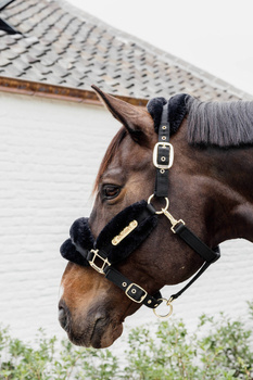 Kantar z futrem syntetycznym Kentucky Horsewear Nylon Sheepskin Halter Soft