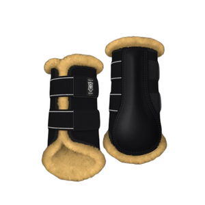 Ochraniacze ujeżdżeniowe z naturalnym futrem Mattes Professional - tyły