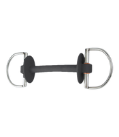 Wędzidło D-ring Beris Prime - proste ze zintegrowanymi śliniankami